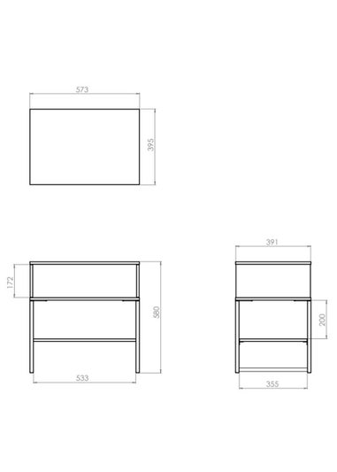 Swift Cordoba Single Open Bedside Cabinet (58cm x 39.5cm x 57.5cm)