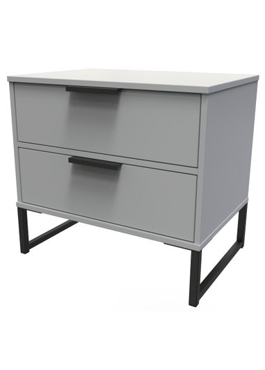 Swift Cordoba Double 2 Drawer Bedside Cabinet (54cm x 39.5cm x 57.5cm)
