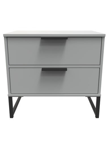 Swift Cordoba Double 2 Drawer Bedside Cabinet (54cm x 39.5cm x 57.5cm)