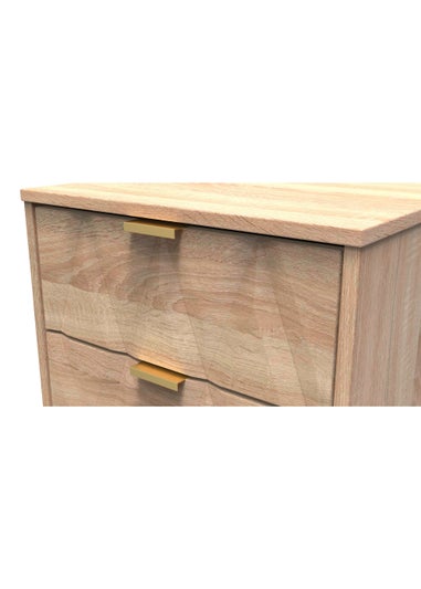 Swift Prism 2 Drawer Bedside Table (50.5cm x 41.5cm x 39.5cm)