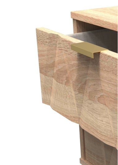 Swift Prism 2 Drawer Bedside Table (50.5cm x 41.5cm x 39.5cm)