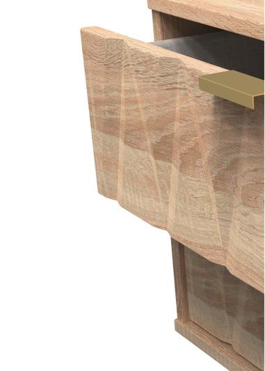 Swift Prism 2 Drawer Midi Bedside Cabinet (52.5cm x 39.5cm x 57cm)