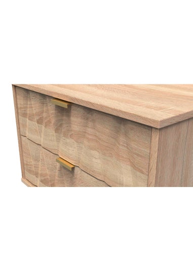 Swift Prism 2 Drawer Midi Bedside Cabinet (52.5cm x 39.5cm x 57cm)