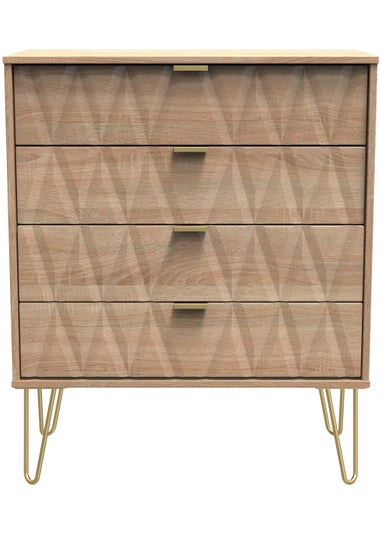 Swift Prism 4 Drawer Chest (88.5cm x 41.5cm x 76.5cm)