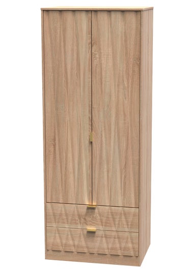 Swift Prism 2 Door 2 Drawer Wardrobe (197cm x 53cm x 74cm)