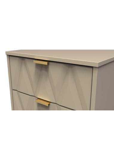 Ready Assembled Prism 2 Drawer Bedside Table