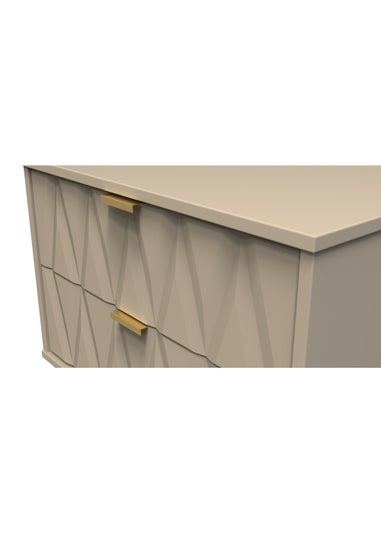 Swift Prism 2 Drawer Midi Bedside Cabinet (52.5cm x 39.5cm x 57cm)