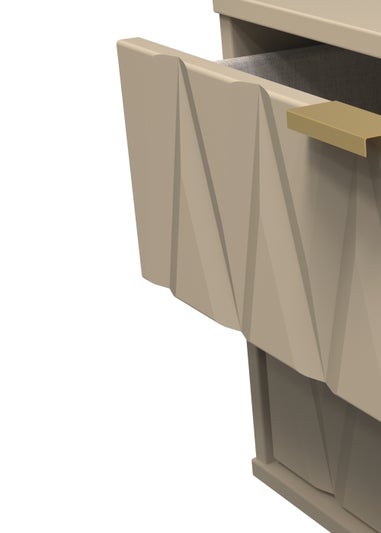 Swift Prism 2 Drawer Midi Bedside Cabinet (52.5cm x 39.5cm x 57cm)