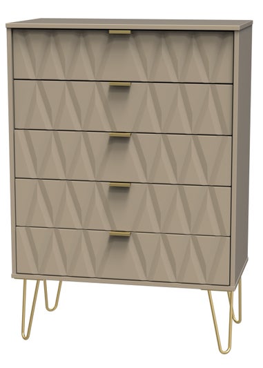 Ready Assembled Prism 5 Drawer Chest