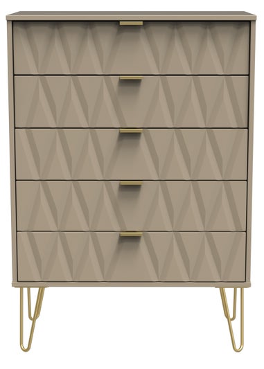 Ready Assembled Prism 5 Drawer Chest