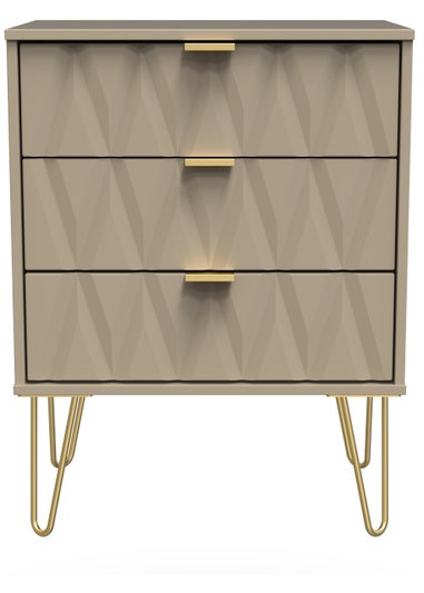 Swift Prism 3 Drawer Midi Chest (74cm x 39.5cm x 57.5cm)