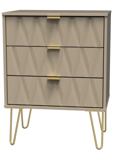 Swift Prism 3 Drawer Midi Chest (74cm x 39.5cm x 57.5cm)