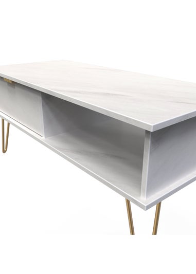Swift Milano White 1 Drawer Coffee Table (45.5cm x 39.5cm x 90.5cm)