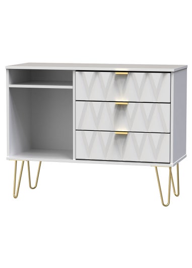 Swift Prism 3 Drawer TV Unit (74cm x 39.5cm x 97cm)
