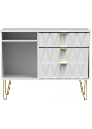 Swift Prism 3 Drawer TV Unit (74cm x 39.5cm x 97cm)