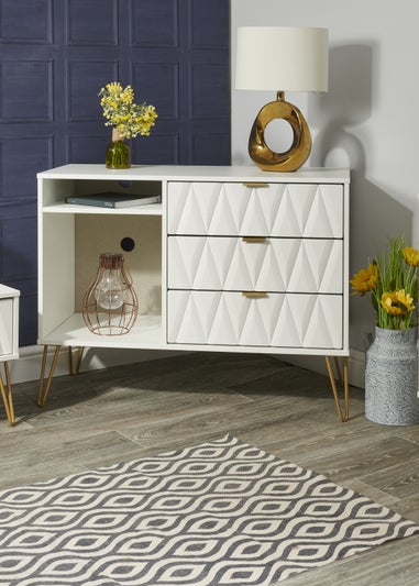Swift Prism 3 Drawer TV Unit (74cm x 39.5cm x 97cm)