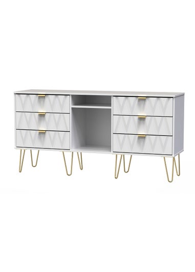 Swift Prism 6 Drawer TV Unit (74cm x 39.5cm x 152cm)
