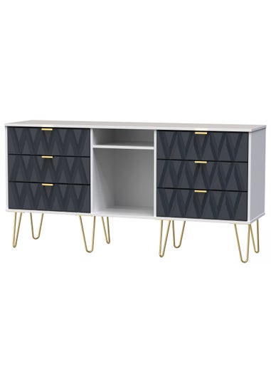 Swift Prism 6 Drawer TV Unit (74cm x 39.5cm x 152cm)
