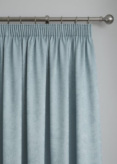 Fusion Galaxy Dimout Blue Pencil Pleat Curtains