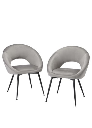 LPD Furniture Set of 2 Lulu Dining Chairs Grey
