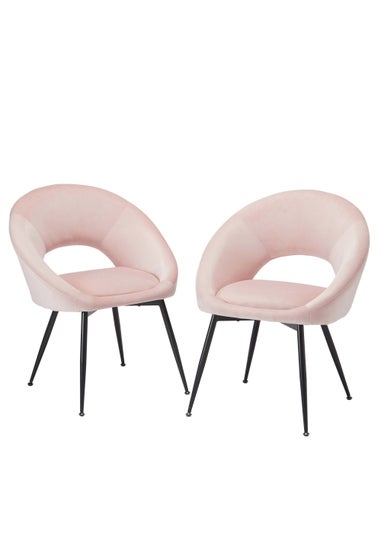 LPD Furniture Set of 2 Lulu Dining Chairs Pink