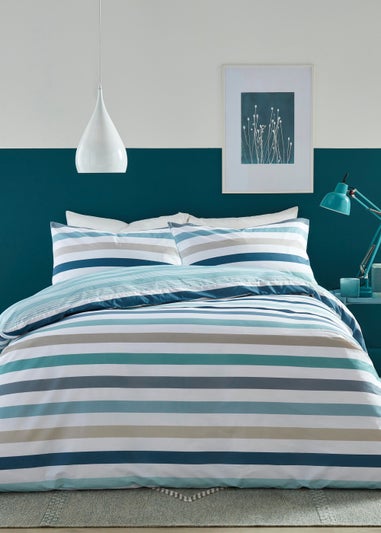 Fusion Carlson Stripe Blue Duvet Cover Set