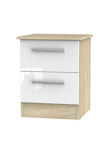 Swift Prague 2 Drawer Bedside Table (50.5cm x 41.5cm x 39.5cm)