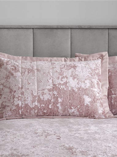 Catherine Lansfield Crushed Velvet Quilted Pillowcase Pair