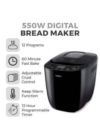 Tower 550W 2lb Gluten Free Digital Breadmaker