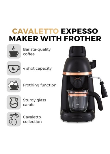 Tower Cavaletto 800W 4 Cup Espresso Machine