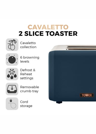 Tower Cavaletto 2 Slice Stainless Steel Toaster