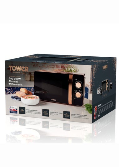 Tower Rose Gold 800W 20 Litre Manual Microwave