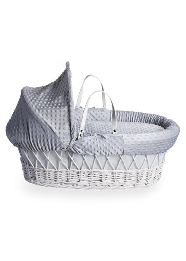 Clair de Lune Grey Dimple Wicker Moses Basket