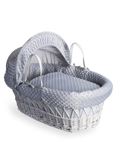 Clair de Lune Grey Dimple Wicker Moses Basket