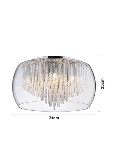 Inlight Chrome Rods 5 Light Flush Ceiling Light (18cm x 30cm x 30cm)