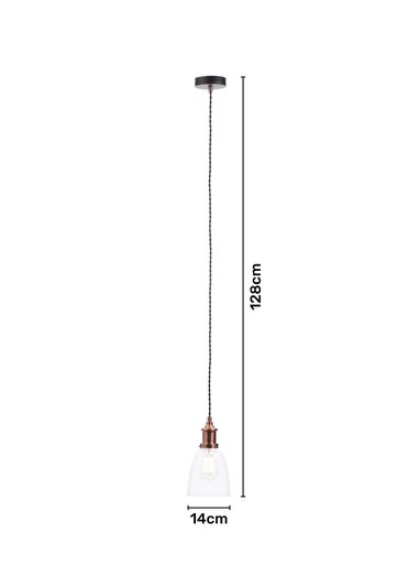 INLIGHT Warehouse 1 Light Diner Style Ceiling Pendant Copper (31-128cm x 14cm)