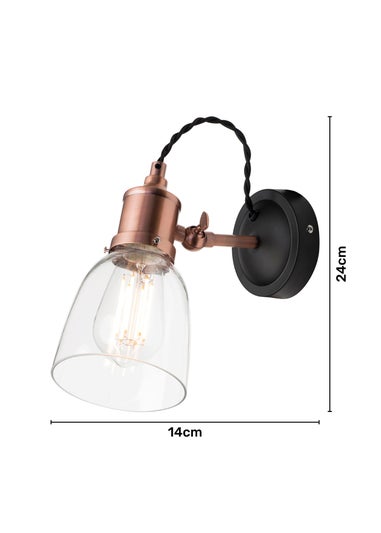 Inlight Warehouse 1 Light Diner Style Wall Light (22cm x 12cm x  26cm)