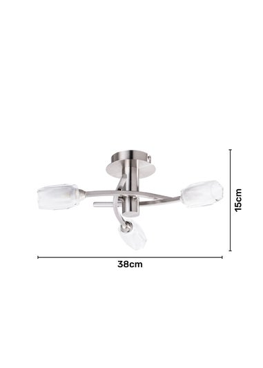 Inlight Padua 3 Light Semi Flush Ceiling Light (14cm x 40cm x 40cm)