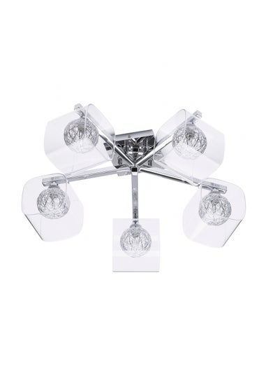 Inlight Veneto 5 Light Wire Globe Semi Flush Ceiling Light (24.5cm x 55cm x 55cm)