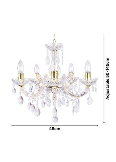 Inlight Charlotte 5 Light Chandelier (145cm x 45cm x 45cm)