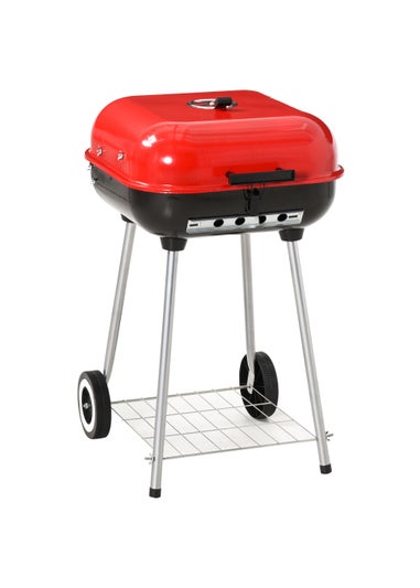 Outsunny Charcoal Trolley Barbecue Garden Grill (45cm x 47.5cm x 70cm)