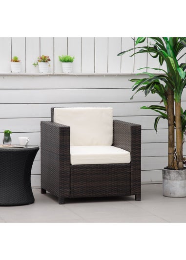 Outsunny 1 Seater Rattan Garden Chair (75cm x 70cm x 80cm)