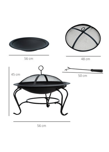 Outsunny Outdoor Metal Round Fire Pit (56cm)