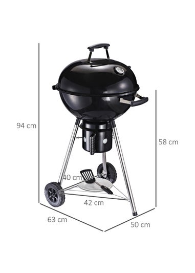 Outsunny Portable Charcoal Barbecue Grill (50cm x 63cm x 94cm)