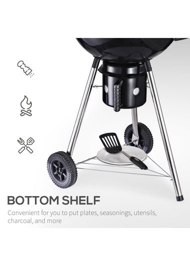 Outsunny Portable Charcoal Barbecue Grill (50cm x 63cm x 94cm)