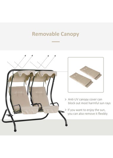 Outsunny 2 Seater Garden Swing Chair (170cm x 136cm x 170cm)