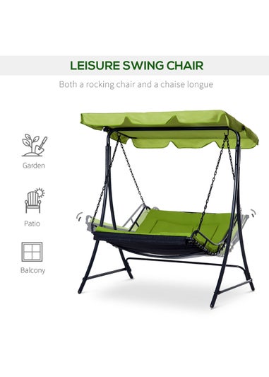 Outsunny Canopy Garden Swing Chair (160cm x 117cm x 173cm)