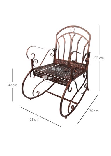 Outsunny Metal Garden Rocking Chair (61cm x79cm x 90cm)