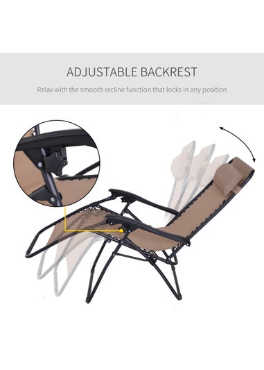 Outsunny Zero Gravity Outdoor Chair (90cm x 65cm x 110cm)