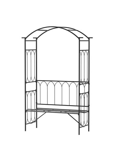 Outsunny Arbour Garden Bench Rose Trellis Arbour Pergola